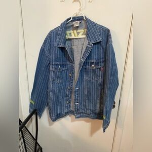 Vision Street Wear Pinstripe Denim Jacket